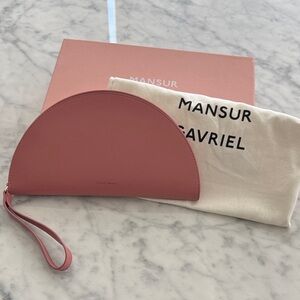 Mansur Gavriel Half Moon Wristlet in Pink Blush